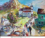 Sunday Service at Petty Harbour, Oil on Canvas